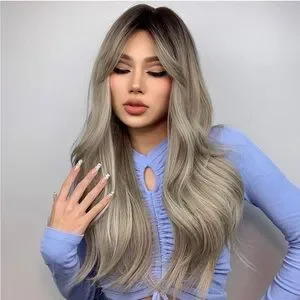 Human hair blend ash blonde wig with side bangs Accessories | Human Hair Blend Ash Blonde Wig With Side  main image 4